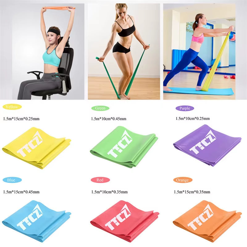 TTCZ Gym Fitness Equipment Strength Training Latex Elastic Resistance Bands Pull Rope Crossfit Yoga Rubber Loops Sport Pilates