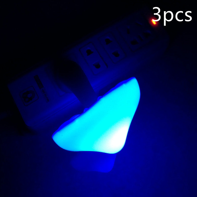 LED Night Light Mushroom Wall Socket Lamp EU US Plug Warm White Light-Control Sensor Bedroom Light Home Decoration