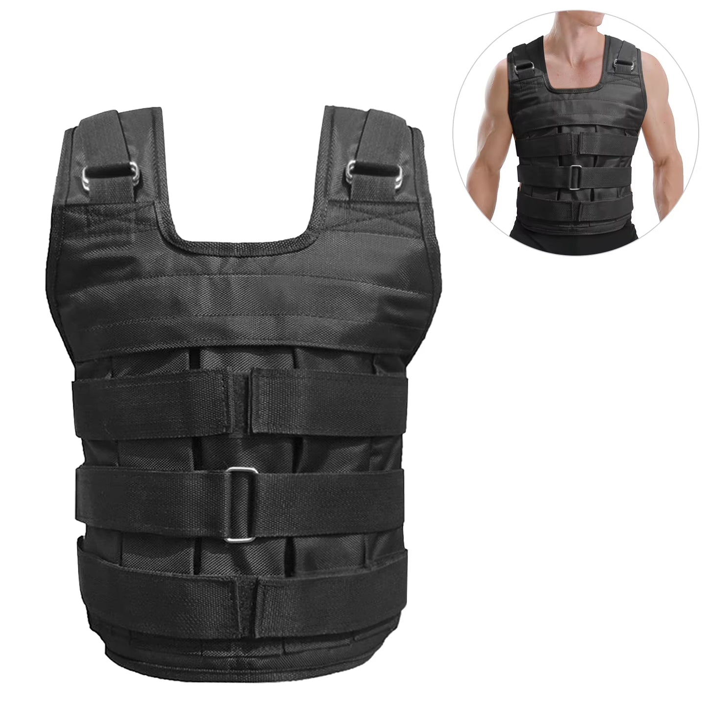 SUTEN 20Kg/50Kg Loading Weighted Vest for Boxing Training Workout Fitness Equipment Adjustable Waistcoat Jacket Sand Clothing