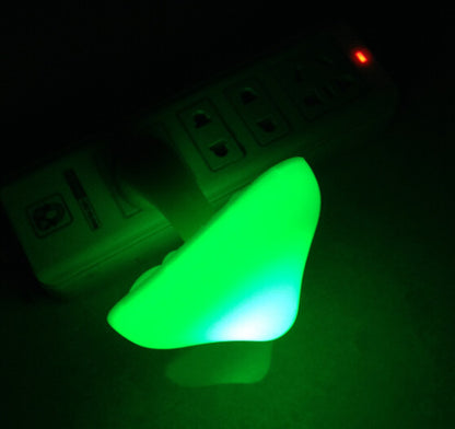 LED Night Light Mushroom Wall Socket Lamp EU US Plug Warm White Light-Control Sensor Bedroom Light Home Decoration