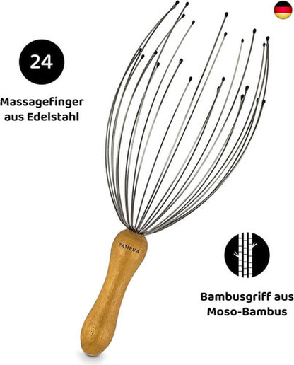 BAMBUA - Kopfmassage Spinne Mit 24 Fingern - Bambusgriff