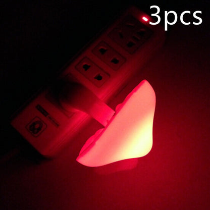 LED Night Light Mushroom Wall Socket Lamp EU US Plug Warm White Light-Control Sensor Bedroom Light Home Decoration