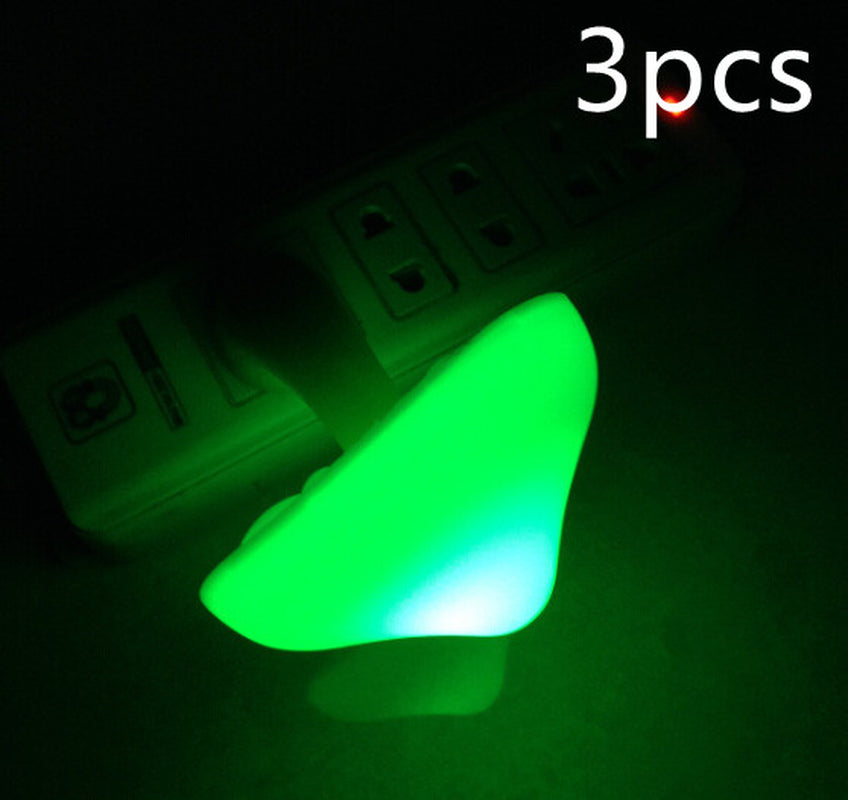 LED Night Light Mushroom Wall Socket Lamp EU US Plug Warm White Light-Control Sensor Bedroom Light Home Decoration