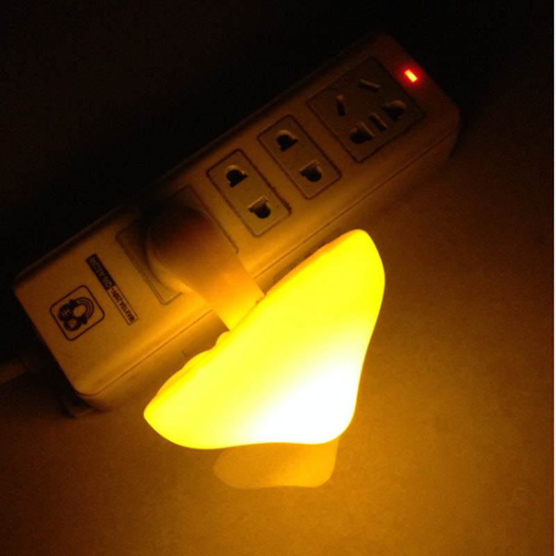 LED Night Light Mushroom Wall Socket Lamp EU US Plug Warm White Light-Control Sensor Bedroom Light Home Decoration