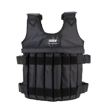 SUTEN 20Kg/50Kg Loading Weighted Vest for Boxing Training Workout Fitness Equipment Adjustable Waistcoat Jacket Sand Clothing